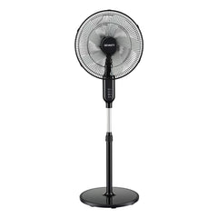 DEVANTI 16" Pedestal Fan with Remote 3 Speeds 8H Timer, Black