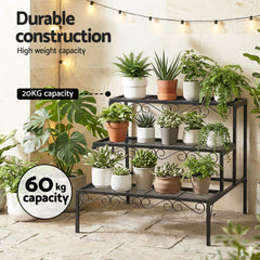 Artiss Plant Stand 3 Tier Metal Corner Plant Shelf Multiple Flower Holder Rack