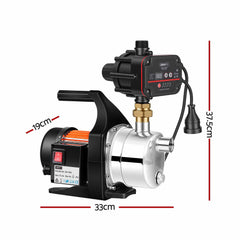 Giantz Garden Water Pump Auto Controller Tank Rain Farm Irrigation 1500W Max.
