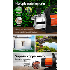 Giantz Garden Water Pump High Pressure 800W Tank Rain Farm Irrigation House