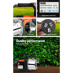Giantz Garden Water Pump High Pressure 800W Tank Rain Farm Irrigation House