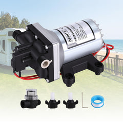 Giantz 12V DC Water Pump, 11.3LPM 55PSI 3 GPM Self-Priming RV Water Pressure Pump with Automatic Pressure Switch, for RV Marine Camping Yacht Garden Fresh Water Diaphragm, 2088-554-144 Replacement