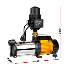 Giantz Garden Water Pump High Pressure 2500W Max 5-Stage Tank Irrigation Transfer Booster Pump Black