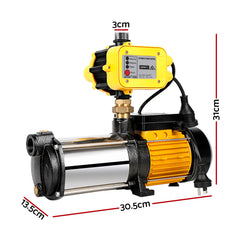 Giantz Garden Water Pump High Pressure 2500W Max 5-Stage Tank Irrigation Transfer Booster Yellow