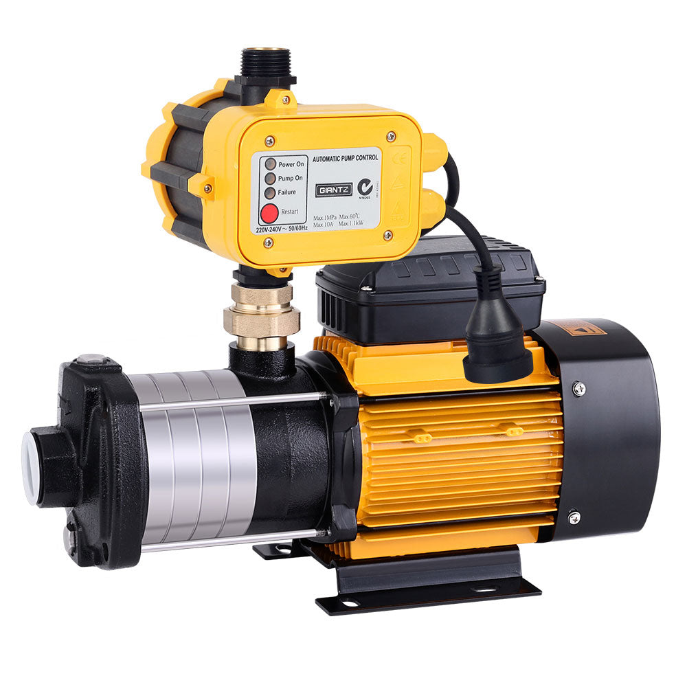 Giantz Garden Water Pump High Pressure 2000W Max 5 Stage Tank Irrigation Transfer Booster Yellow