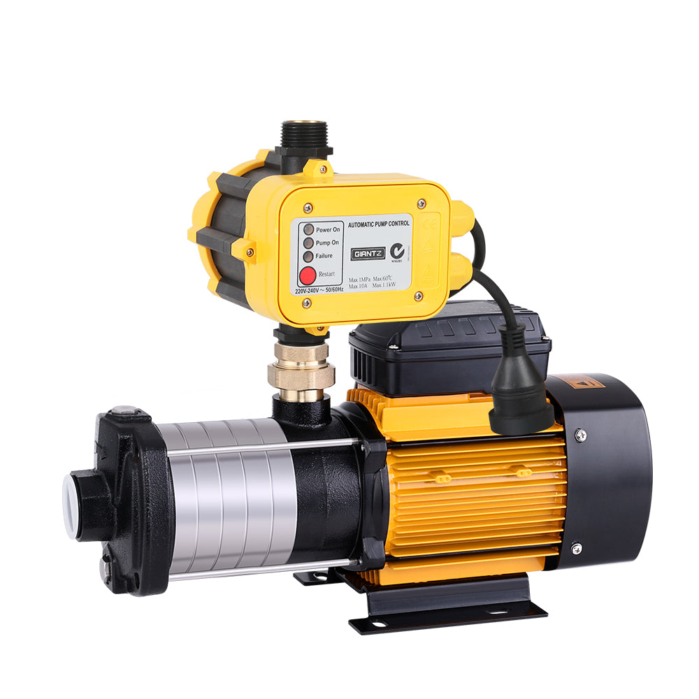 Giantz Garden Water Pump High Pressure 2500W Max 6-Stage Tank Irrigation Transfer Booster Yellow