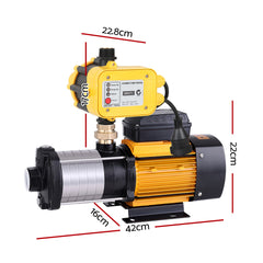 Giantz Garden Water Pump High Pressure 2500W Max 6-Stage Tank Irrigation Transfer Booster Yellow