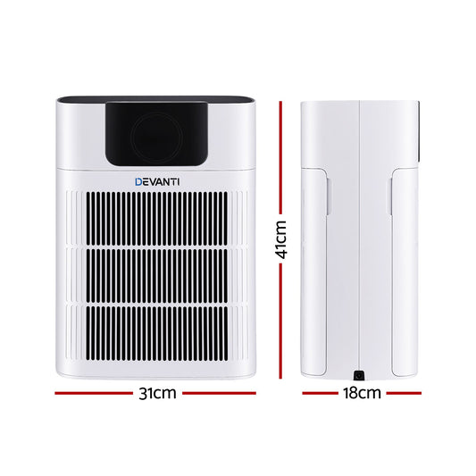 Devnati Pet Air Purifier 3 Stage HEPA Filter Cleaner PM25 Display Cat Dog Hair White