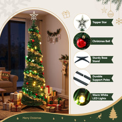 Jingle Jollys Pop Up Christmas Tree Pre Decorated Warm White LED 160cm