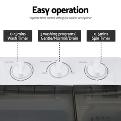 Devanti Portable Washing Machine Twin Tub 4.5KG