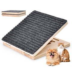 2pcs Foldable Pet Ramp for Stairs Portable Wooden Ramp 3-Level Adjustable with Anti-Slip Mat for Small Dogs Cats Injured and Elderly Pet 70kg Load Capacity