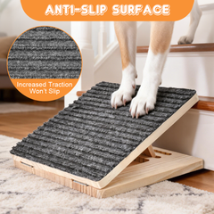 2pcs Foldable Pet Ramp for Stairs Portable Wooden Ramp 3-Level Adjustable with Anti-Slip Mat for Small Dogs Cats Injured and Elderly Pet 70kg Load Capacity