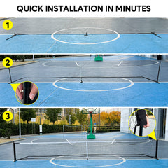 Portable Pickleball Net 6.7m Regulation Size Steady Metal Frame and Standard PE Nets With Carrying Bag Indoor Outdoor Training Versatile Game Net Set