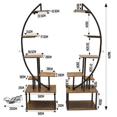 2 Pack Tall Plant Stand Indoor with Grow Lights 7 Tiered Large Metal Plant Shelf for Multiple Plants Lighted Corner Plant Rack in Living Room Patio Balcony