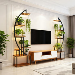 2 Pack Tall Plant Stand Indoor with Grow Lights 7 Tiered Large Metal Plant Shelf for Multiple Plants Lighted Corner Plant Rack in Living Room Patio Balcony