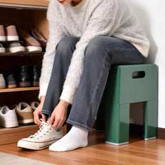 Multifunctional Side Table Small End Table Plastic Foot Stool 100kg Capacity with Storage Cabinet for Bedroom Dorm and Apartment Easy Assembly 38x31x40cm