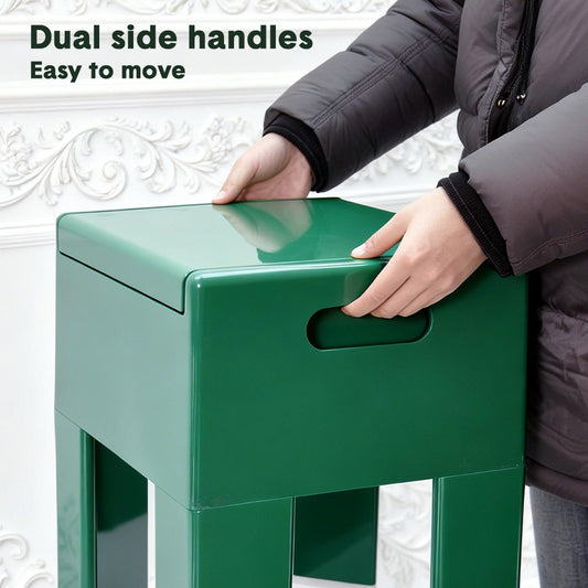 Multifunctional Side Table Small End Table Plastic Foot Stool 100kg Capacity with Storage Cabinet for Bedroom Dorm and Apartment Easy Assembly 38x31x40cm