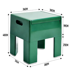 Multifunctional Side Table Small End Table Plastic Foot Stool 100kg Capacity with Storage Cabinet for Bedroom Dorm and Apartment Easy Assembly 38x31x40cm