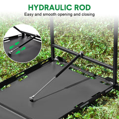 Pneumatic Folding Table Quick Open Sturdy Outdoor Tactical Camping Table Portable Multifunctional Picnic Table with Side Tactical Holes 104x48x50cm