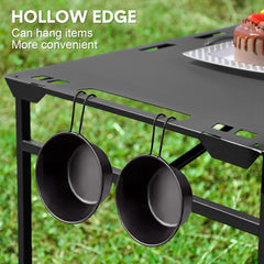 Pneumatic Folding Table Quick Open Sturdy Outdoor Tactical Camping Table Portable Multifunctional Picnic Table with Side Tactical Holes 104x48x50cm