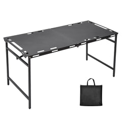 Pneumatic Folding Table Quick Open Sturdy Outdoor Tactical Camping Table Portable Multifunctional Picnic Table with Side Tactical Holes 104x48x50cm