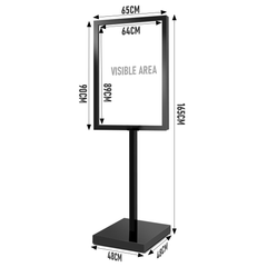A1 Double Sided Sign Poster Sign Floor Frame Poster Stand Advertising Display Stand for Store Mall Shopping Guide Wedding Meeting Office Metal Black