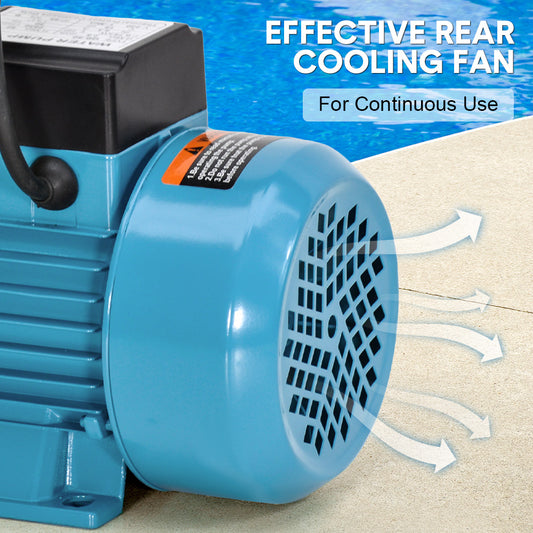 750W Water Pump 3300L/H High Pressure with Automatic Pump Controller for Home Garden Car Wash Lawn Irrigation Efficient Water Transfer Max Head 50m