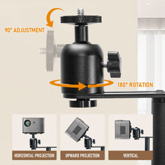 Projector Floor Stand Projector Stand 360 Degree Rotatable Hold Up To 5kg Height Adjustable 90.5 to 135cm Projector Holder with Stable Base for Home Office