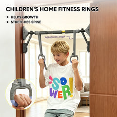 Pull Up Bar Doorway Adjustable 78-98cm Chin Up Bar Double Anti-slip Support with Kids Gymnastic Rings  No Drills Workout Gym Training Bar 400kg Capacity