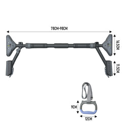 Pull Up Bar Doorway Adjustable 78-98cm Chin Up Bar Double Anti-slip Support with Kids Gymnastic Rings  No Drills Workout Gym Training Bar 400kg Capacity