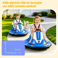Rigo Ride on Cars Kids Bumper 12V Ride on Toy Toddler Remote Control Blue