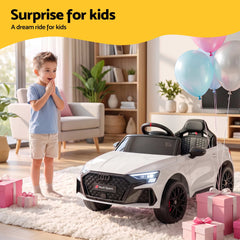 Ride On Car Licensed Audi RS3 Car for Kids 12V Remote Control White