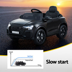 Kids Ride On Car Licensed RSQ8 Electric Toy Black Remote 12V Cars Black