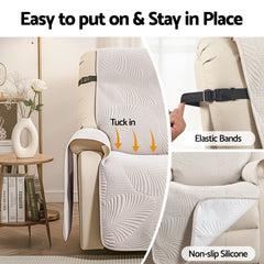 Artiss Quilted Recliner Chair Covers 100% Waterproof Recliner Slipcovers