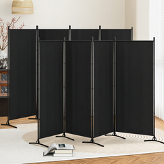Artiss 4 Panel Room Divider Set of 2 Folding Privacy Screen Fabric Room Separator Partition Black