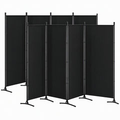 Artiss 4 Panel Room Divider Set of 2 Folding Privacy Screen Fabric Room Separator Partition Black