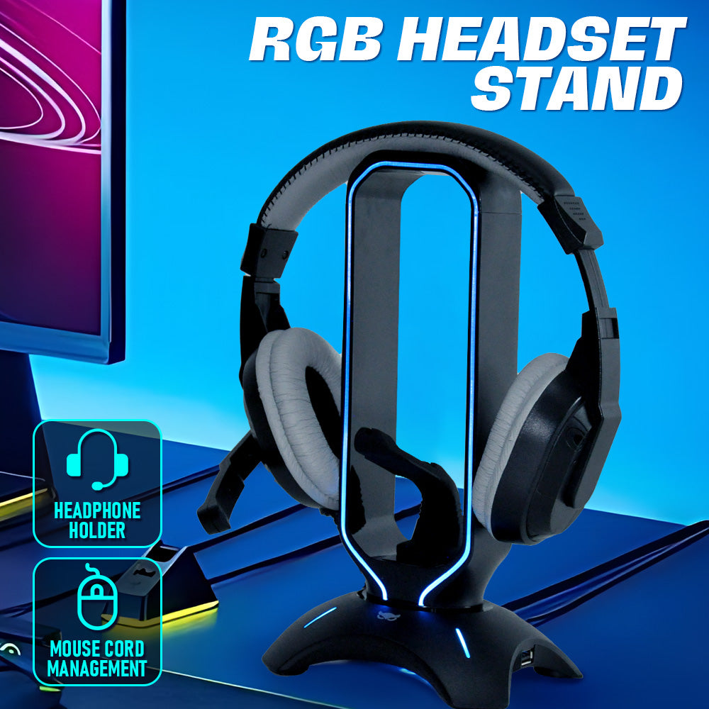 Mouse Bungee Gamer Headphone Stand RGB Gaming Headset Stand With