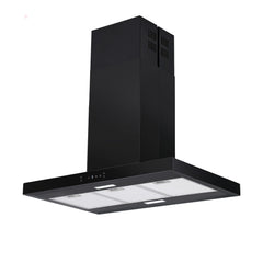 Devanti 90cm Island Rangehood Ceiling-Mounted 3-Speed Touch Control LED Black