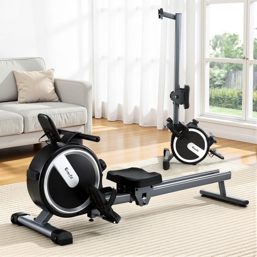 Everfit 16 Level Magnetic Rowing Machine for Home with App Connect Bla ...