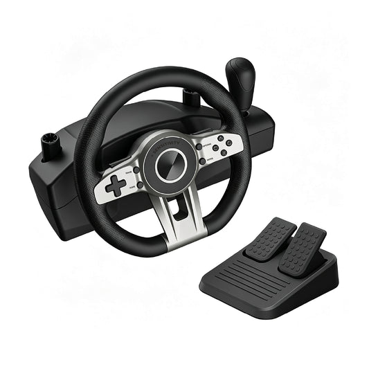 Gaming Racing Steering Wheel 270 Degree Dual Motor Vibration Pedals Gear Shifter for PS5 PS4 PS3 Xbox Series X One 360 Switch PC