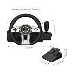 Gaming Racing Steering Wheel 270 Degree Dual Motor Vibration Pedals Gear Shifter for PS5 PS4 PS3 Xbox Series X One 360 Switch PC