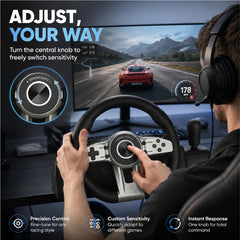 Gaming Racing Steering Wheel 270 Degree Dual Motor Vibration Pedals Gear Shifter for PS5 PS4 PS3 Xbox Series X One 360 Switch PC