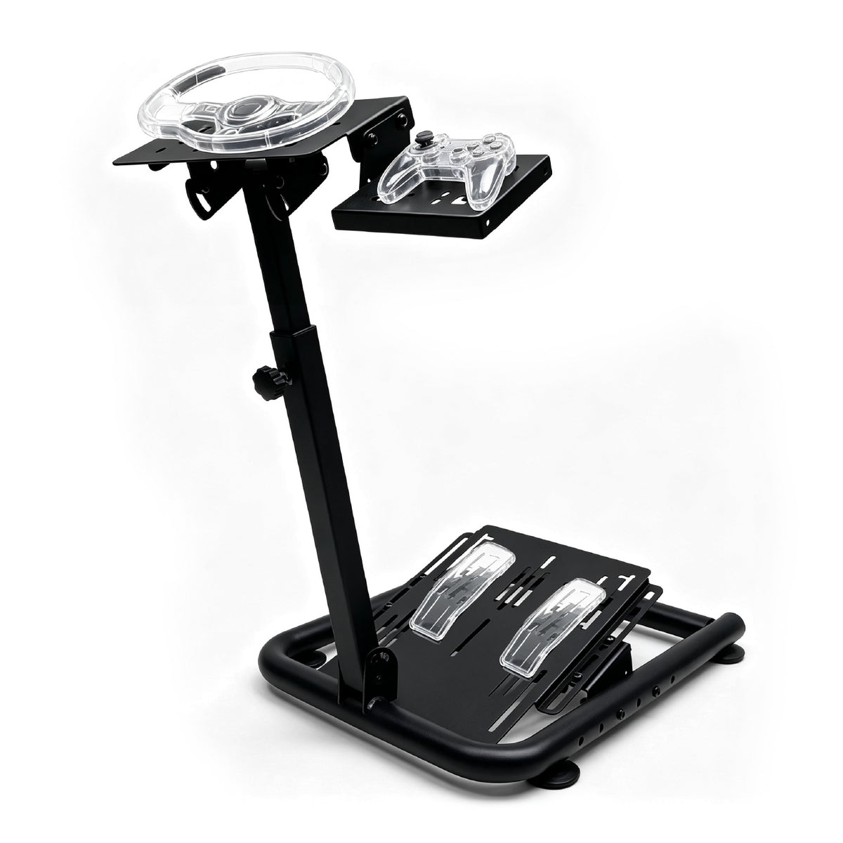 Foldable Racing Wheel Stand Height and Angle Adjustable Sim Racing Stand with Pedal Shifter Mount Fits Logitech Thrustmaster Fanatec Moza Gaming Cockpit