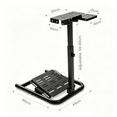 Foldable Racing Wheel Stand Height and Angle Adjustable Sim Racing Stand with Pedal Shifter Mount Fits Logitech Thrustmaster Fanatec Moza Gaming Cockpit