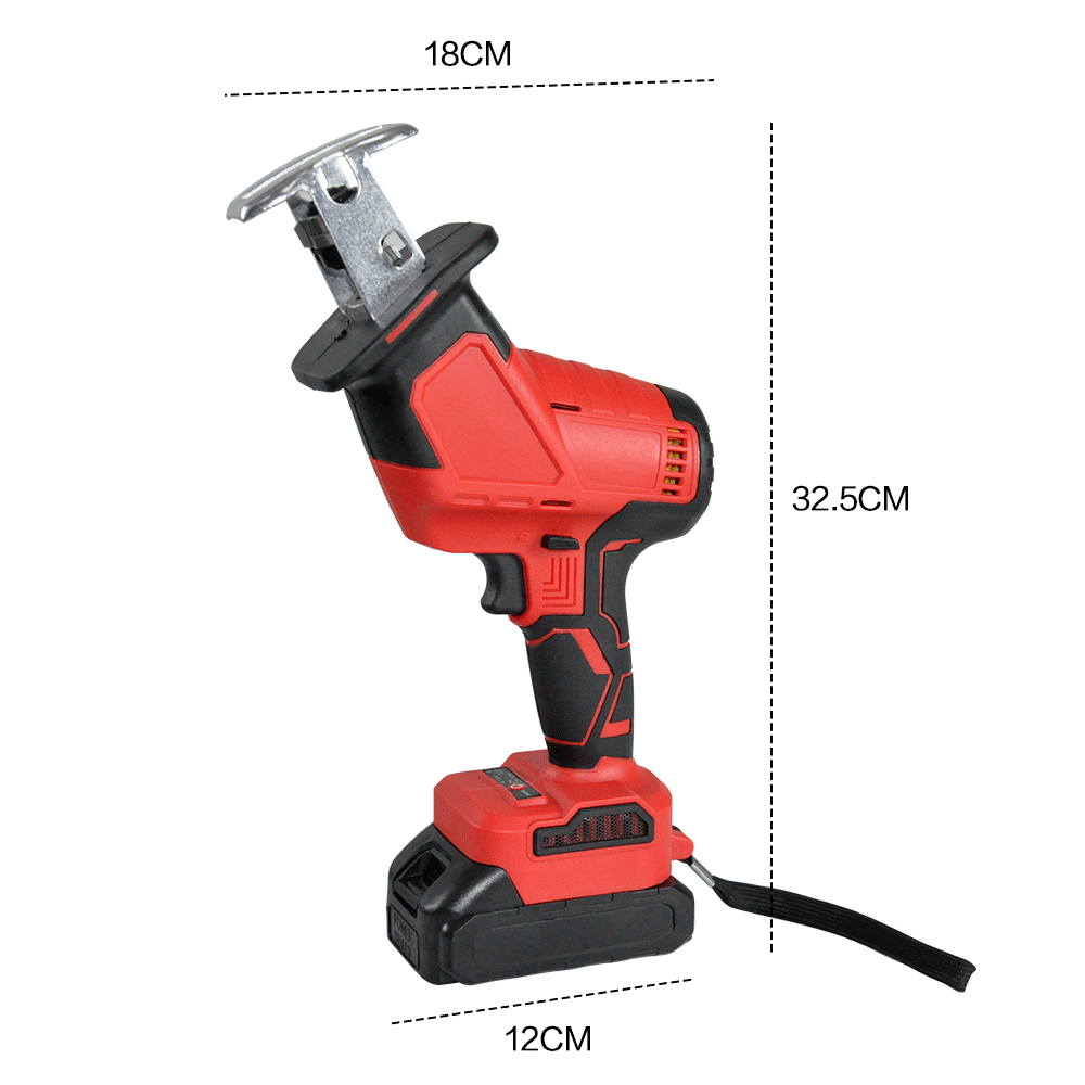 21V Cordless Electric Brushless Reciprocating Saw Rechargeable Handheld Cutter Saw with 4 Blades 1500mah Li ion Battery Charger for Wood PVC Pipe