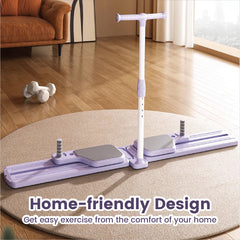 Multifunctional Pilates Reformer Board Foldable Leg Exercise Machine with Height Adjustable T-Handle Low Noise Home Fitness Equipment Strength Building