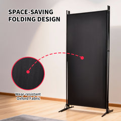 3 Panel Room Divider Free Standing Foldable and Portable Privacy Fabric Screen for Home Office Study Hospital Indoor Room Separation W260xH180cm Black