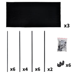 3 Panel Room Divider Free Standing Foldable and Portable Privacy Fabric Screen for Home Office Study Hospital Indoor Room Separation W260xH180cm Black