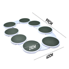 Expandable Lazy Susan Turntable Rotating Serving Tray for Rectangular Tables 8-Plate Capacity Adjustable Track Design Anti-Slip Edges Space-Saving