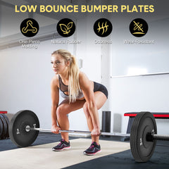 2Pack 5kg Rubber Bumper Plates 2 Inch Olympic Barbell Weight Plates Set with Steel Hub Fit Barbells Within 5cm for Home Gym Weightlifting Strength Training